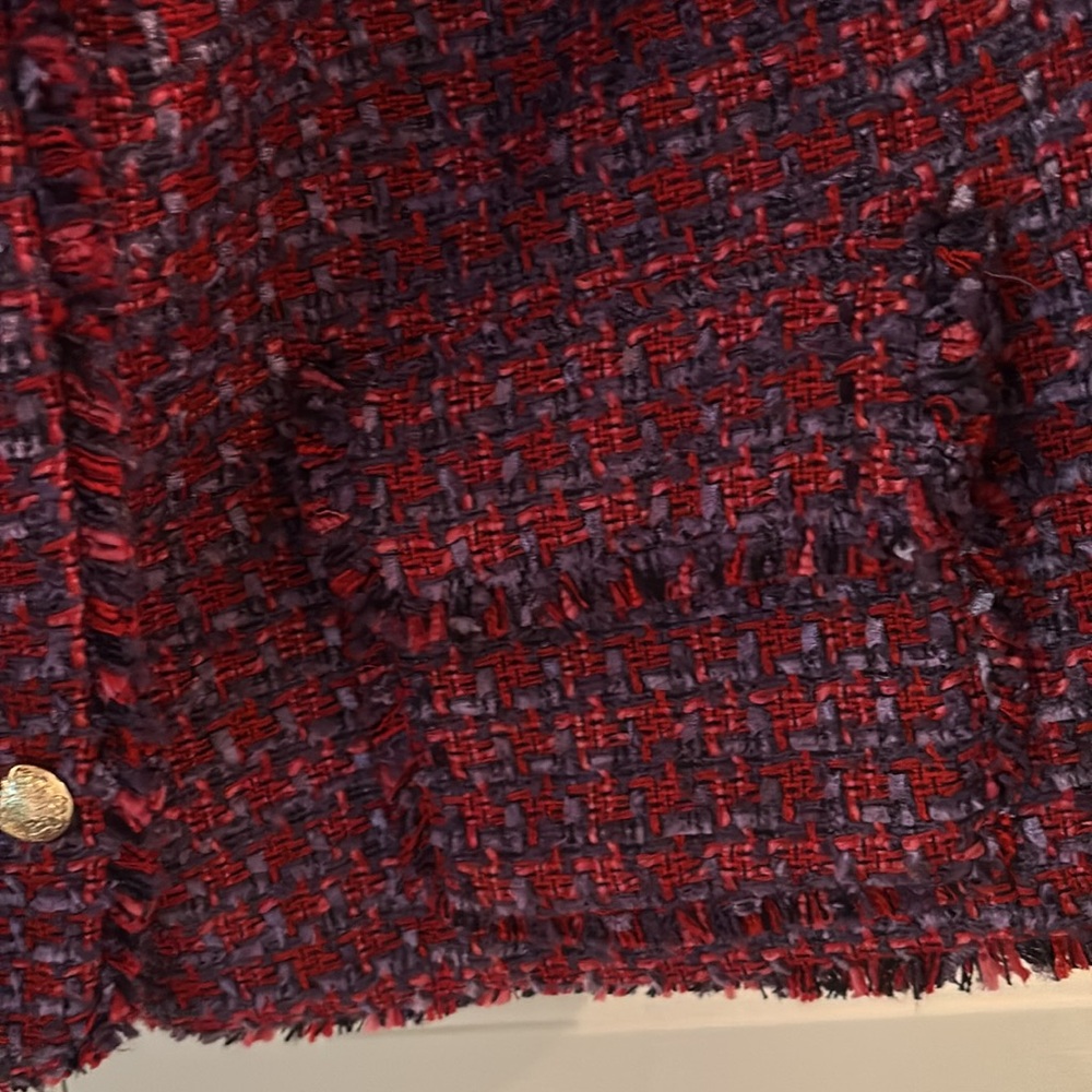 Talbots Red and Purple Tweed Blazer - Picture 4 of 8